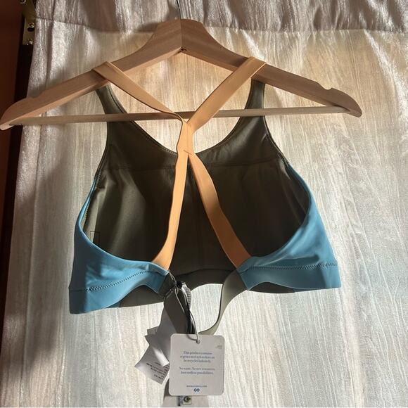 Prana Baja Bound Top Bikini Swim Sweet Agave Color Block Bathing Suit NWT Size S - Picture 4 of 5